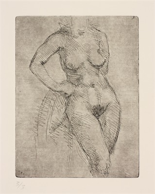 Nude; etching, 19 x 15 cm, 2006