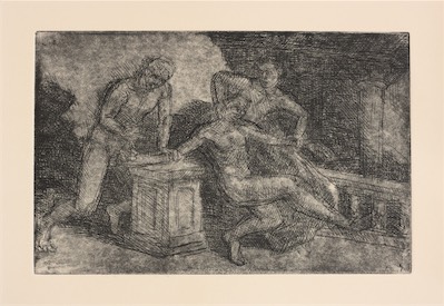 5. The Burning of Lazarus' Hands; etching-aquatint, 16 x 25 cm, 2005
