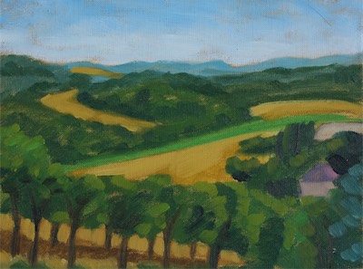 Pisely; oil on canvas, 22 x 29 cm, 2023