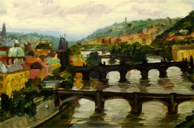Charles Bridge; oil on canvas, 40 x 35 cm, 2005