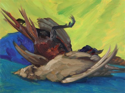 Pheasants; oil on board, 46 x 61 cm, 2011